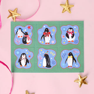 Cosy Penguin Gift Tags - Set of 6