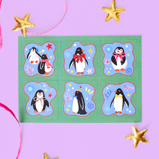 Cosy Penguin Gift Tags - Set of 6