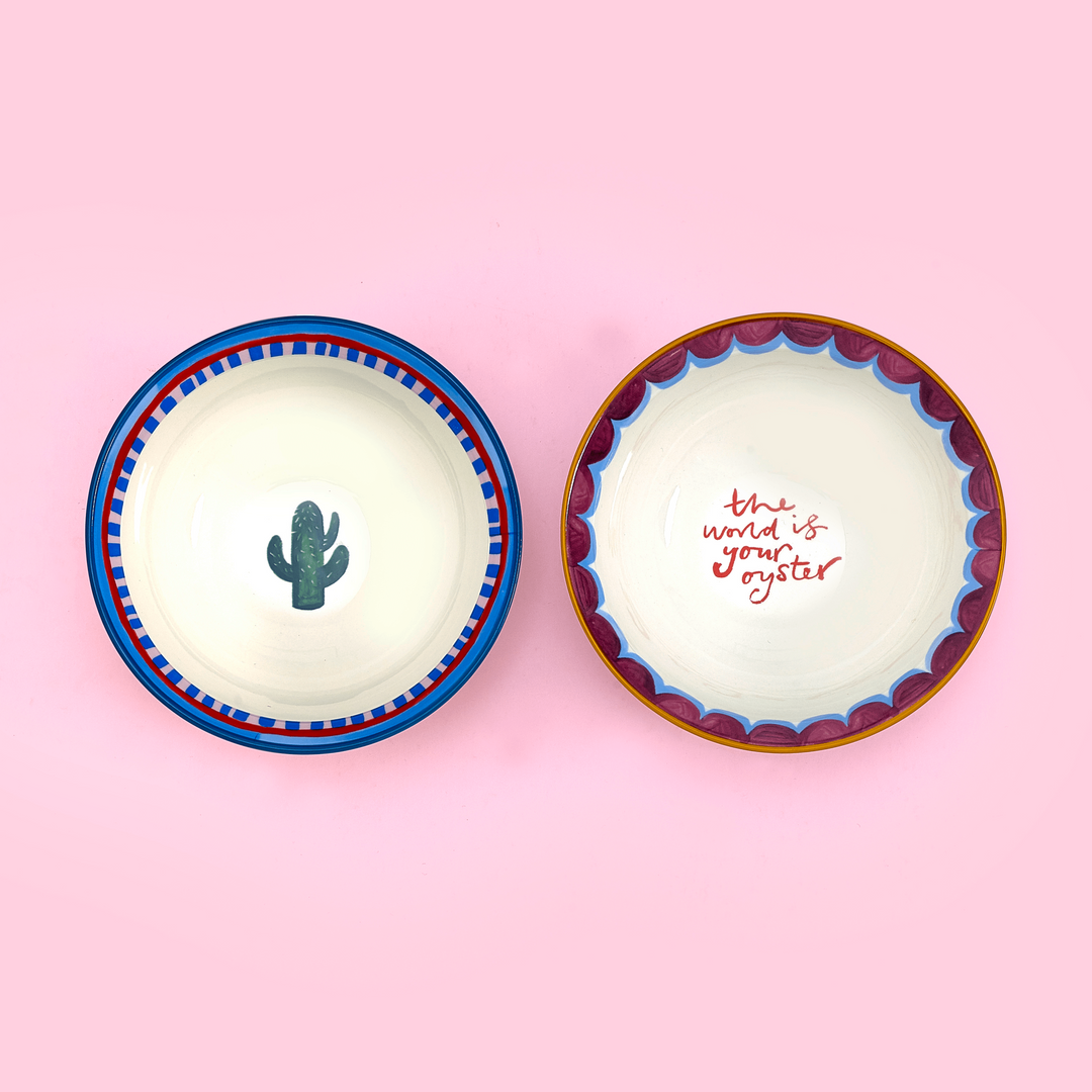 Electric Coast Cactus & Oyster Nibble Bowls
