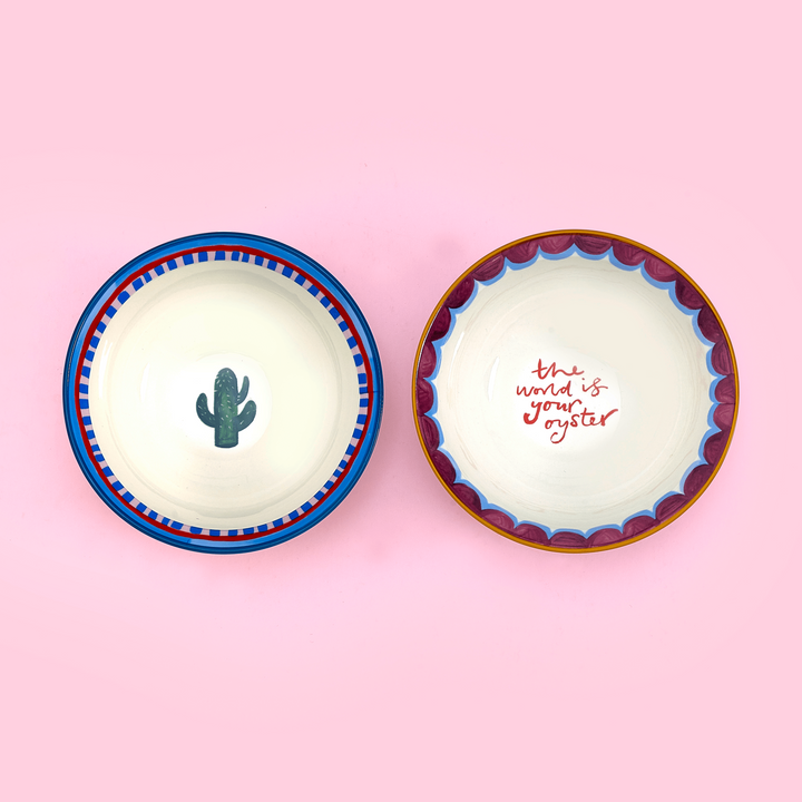 Electric Coast Cactus & Oyster Nibble Bowls