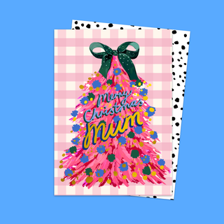 Mum Pink Christmas Tree Card