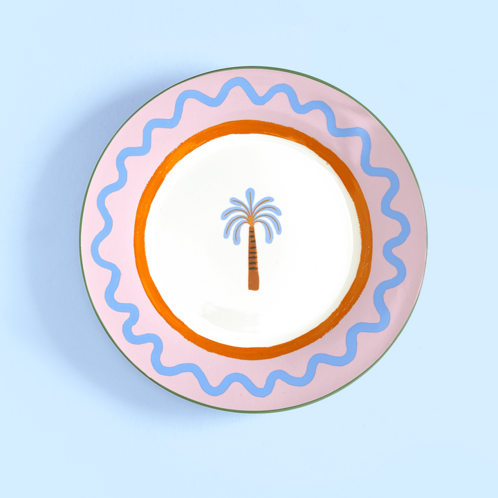 Electric Coast Palm Tree Dinner Plate - Set of 4