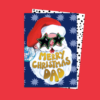 Disco Santa Dad Christmas Card