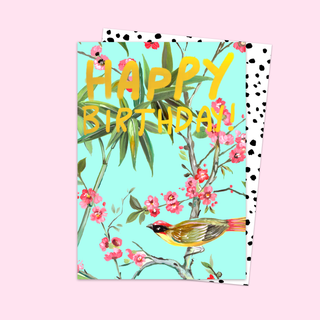 Blossom Bird Birthday Card