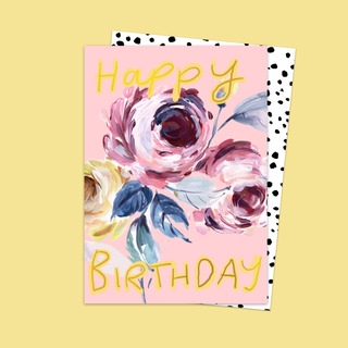 Pink Peony Birthday Card