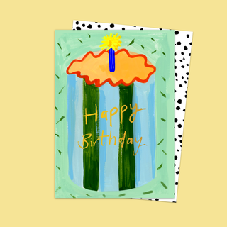 Striped Birthday Cake Card