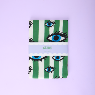 Green Striped Eye Tea Towel