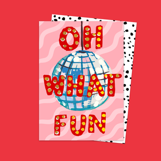 Oh What Fun Disco Ball Card