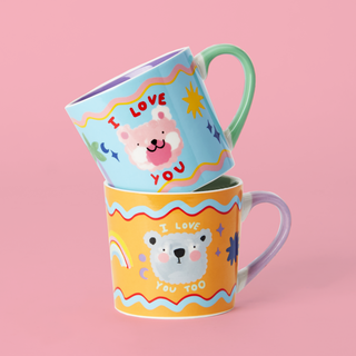 Teddy Bear Love You Mugs - Set of 2