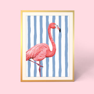 Flamingo Stripe Print