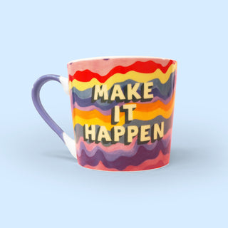 Make It Happen Rainbow Wave Mug