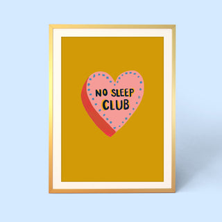 No Sleep Club Heart Personalised Print