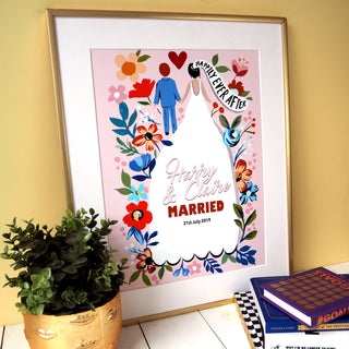 Personalised Happily Ever After Wedding Print