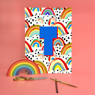 Rainbow Initial Print