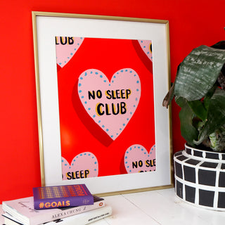 No Sleep Club Pattern Print