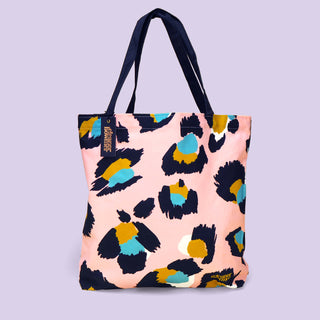 Pink Leopard Print Tote Bag